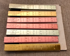 Vintage sewing dressmaking Chadwick Measure Clip Hemmers anodized aluminum Japan - Picture 1 of 5
