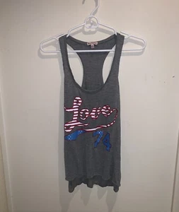Juicy Couture Damen "Love '74" Glitzer Grafik grau Racerback Tank Top (Small) - Bild 1 von 24