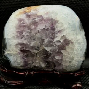 5926g Natural beautiful agate Geode polishing furnishing article+stand  514 - Picture 1 of 12