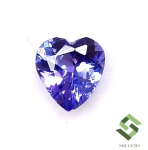 5x5 mm Certified Natural Tanzanite Heart Shape Cut 0.47 CTS Faceted Loose Gems - Picture 1 of 6