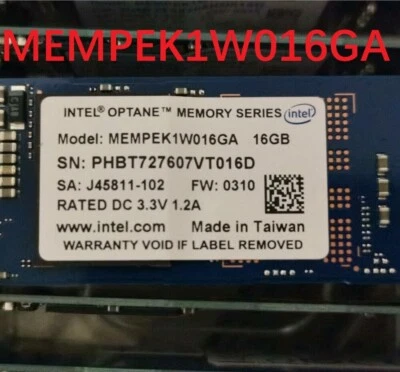 Intel Optane Memory SSD M.2 2280 16GB MEMPEK1W016GA PCIe 3.0 3D Xpoint NVMe 5# - Image 1 of 4