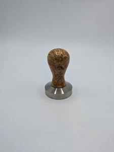 Coffee Tamper 58mm Stainless Steel Natural Maple Burl Hand-turned wood - Picture 1 of 5