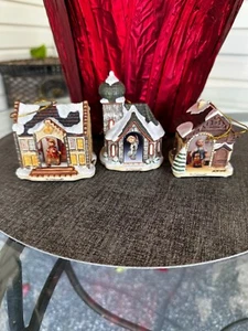 Goebel MJ Hummel Leuchthaus Weihnachtsschmuck 3er Set Bradford Exchange - Bild 1 von 8