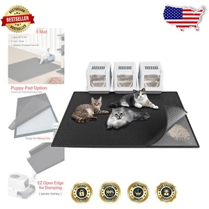 47"x36" Extra-Large Cat Litter Mat - Honeycomb Design for Effortless Cleaning - Picture 1 of 9