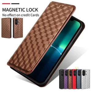 For OnePlus Nord 3 5G, Shockproof 3D Grid Flip Leather Wallet Stand Case Cover - Picture 1 of 29