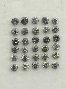 1 pcs Natural Loose Diamond, Salt & Pepper Gray Round Brilliant Cut Diamond 5mm - Picture 1 of 9