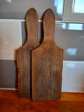 Pair of Antique Wooden Butter Paddles Display / Shop TV Prop Film c 1910