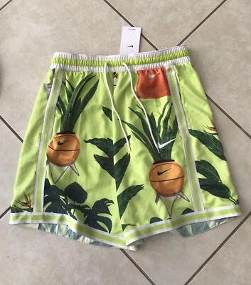 Nike DNA Court Cortez Lime Orange Basketball Shorts Mens Sz L DV9615-321 NEW! - Image 1 of 3