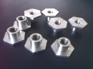 8 off 1" Hex Aluminium threaded top hat custom sizes - your dimensions  - Picture 1 of 2