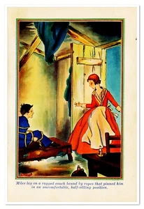Libro encuadernado litografía a color Marjorie Stempel Illustration 'Miles Lay' 1928 - Imagen 1 de 2