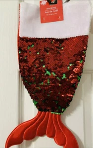 Strumpf, Meerjungfrauenschwanz Paillettenstrumpf rot-grün oder weiß. NEU! - Bild 1 von 4