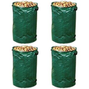 4 Stück Laubsack für Gartenabfall 120 Liter Gartenabfallbehälter Grün Abfallsack