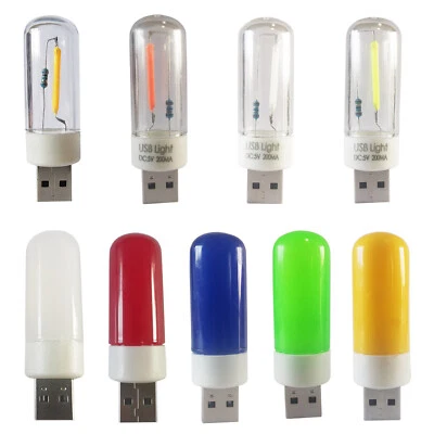 Mehrfarbige USB LED Glühbirnen T18 5V Mini Filament Nachtlampe Warmweiß Kaltweiß - Bild 1 von 4