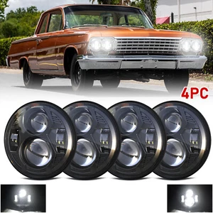 Faros LED redondos proyectores 4 piezas dot 5-3/4" 5,75" para Chevy Biscayne 1962-1972 - Imagen 1 de 11