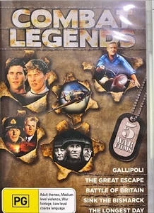 Combat Legends | 5 War Films DVD 5-Disc Box Set Gallipoli, Great Escape REGION 4 - Picture 1 of 2