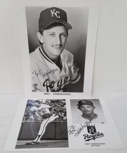 Lot of 2 Bret Saberhagen Kansas City Royals Signed 8x10 Photo Autographed - Picture 1 of 3
