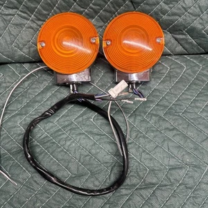 Harley 1974-2023 Touring Softail Chrome Rear Tail Light Signal Assembly & Lenses - Picture 1 of 5