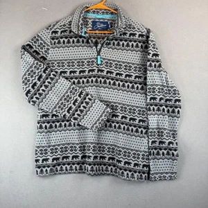 Chubbies Pullover Mens Large Gray Black Bear Tree Fair Isle Fleece Cozy Outdoors - Picture 1 of 8