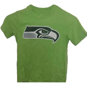 Seattle Seahawks Bright Green T Tee Shirt Top Short Sleeve Youth Small Used - Picture 1 of 4