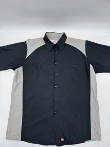 Red Kap Men's Crew Short Sleeve Two-Tone Shirt Size XL black/gray, EUC Mechanica - Picture 1 of 9