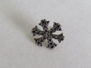 2005 JOHN HARDY ARGENTO STERLING FIOCCO DI NEVE CRAVATTA TAC SPILLA DA BAVERO - Foto 1 di 2