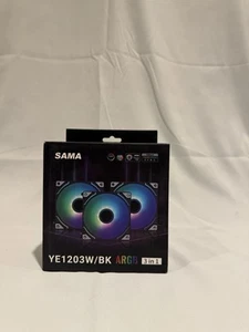 SAMA YE1203W 3-in-1 Easy Link Daisy Chain 120mm Computer Gehäuselüfter Kit weiß - Bild 1 von 6