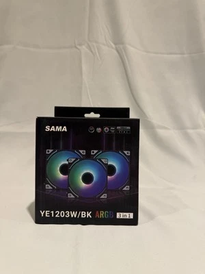 SAMA YE1203W 3-in-1 Easy Link Daisy Chain 120mm Computer Case Fan Kit White - Image 1 of 4