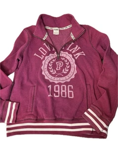 Damen Victoria’s Secret LOVE PINK 1/4 Zip Sweatshirt Gr. M Balletcore Cozy - Bild 1 von 5