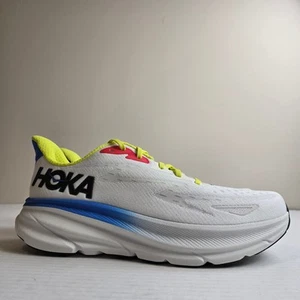 Hoka Herren Clifton 9 Größe 11,5D Turnschuhe Laufschuh Blanc de Blanc Virtual Blau - Bild 1 von 4
