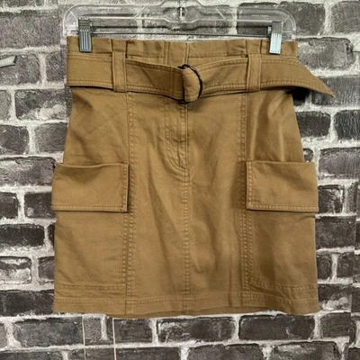 A.L.C. Minifalda Mia de algodón elástico con cinturón bolsillos tostados caramelo TALLA 2 Foto 1 de 4