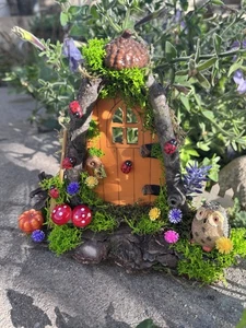 Autumn fairy door, miniature garden, wooden fairy door, fairy furniture - Picture 1 of 7