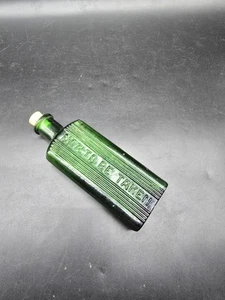 Antique Green Glass Poison Bottle Ribbed Not To Be Taken Rectangular 14cm - Picture 1 of 7