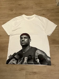 LeBron James Interview Cavaliers Nike Dri Fit T-Shirt Size XL White - Imagen 1 de 4