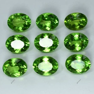 9 pcs Natural 90.70 Ct Peridot Oval Shape Green Loose Gemstone Lot CERTIFIED - Picture 1 of 11