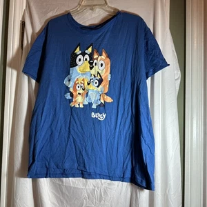 Camiseta Disney Bluey Family Adulto Unisex 2XL EUC Azul - Imagen 1 de 3