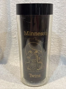 VINTAGE&RARE Minnesota Twins 1962 6 1/2 Inch Black ThermoServ Tumbler, NICE-LOOK - Picture 1 of 5