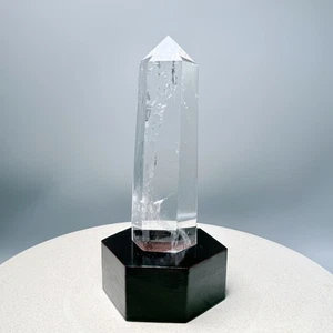 6.3" Natural Clear Quartz Rock Crystal Point Healing Crystal Reiki Crystal Tower - Picture 1 of 9