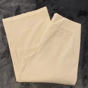 Pantaloni Old Navy donna taglia L kaki vita alta gamba larga elasticizzati carriera preppy boho - Foto 1 di 10