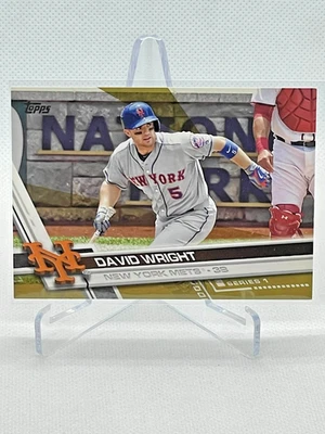 2017 Topps DAVID WRIGHT /2017 Gold Parallel Card #19 Series 1 Mets Baseball SP - Image 1 of 2