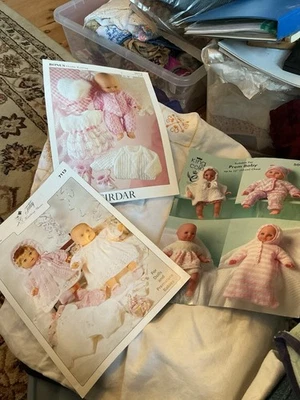 3 Vintage Dolls Knitting Pattern Sirdar, King Cole, Teddy, - Image 1 of 4