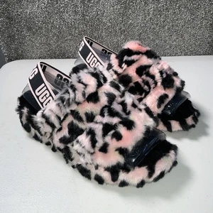 UGG Fluff Yeah Animalia Sandalo Ciabatte Slingback Taglia Uk 5 Nuovo Leggi Descrizione - Foto 1 di 9