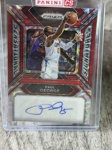 2023-24 Panini Prizm Paul George Sensational Signatures Auto Choice Rojo 41/88 - Imagen 1 de 2