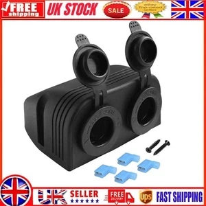 Presa accendisigari 12V 24V auto barca doppia porta montaggio superficiale moto - Foto 1 di 18