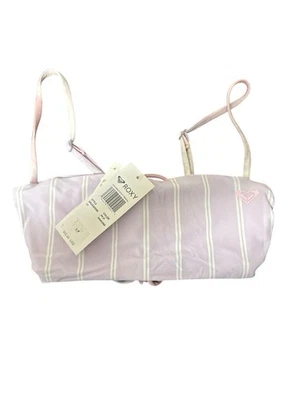 Top de bikini reversible para mujer Roxy lila y pastel a rayas tie-dye elástico - XS Foto 1 de 3