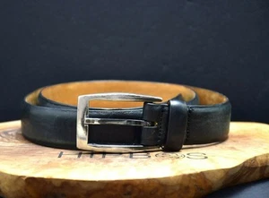 Cintura jeans classica da uomo in pelle nera Marks and Spencer M&S... - Foto 1 di 4