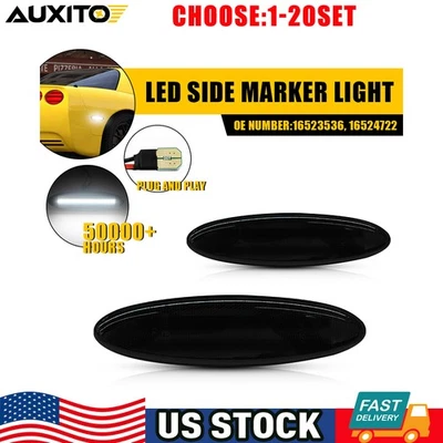 适用于雪佛兰 Corvette C5 1997 - 2004 烟熏白色 LED 后标记灯 2-10X — 第 1/4 张图片