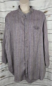 Flax Top Purple Woven Jacket 2G 2X 100% Linen Tunic Button Minamalist Lagenlook - Picture 1 of 7