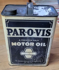 PAR-O-VIS Motor 2 gallon Oil Can - RARE Oil City, PA - Picture 1 of 7