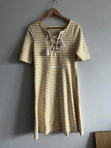 Women’s striped tie front dress size 12 from TU , 100% cotton , Summer , Holiday - Picture 1 of 9
