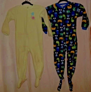 Size 5T Carter's light green w/flowers & Gerbers Monsters 1 pc footed Pajamas - Picture 1 of 4